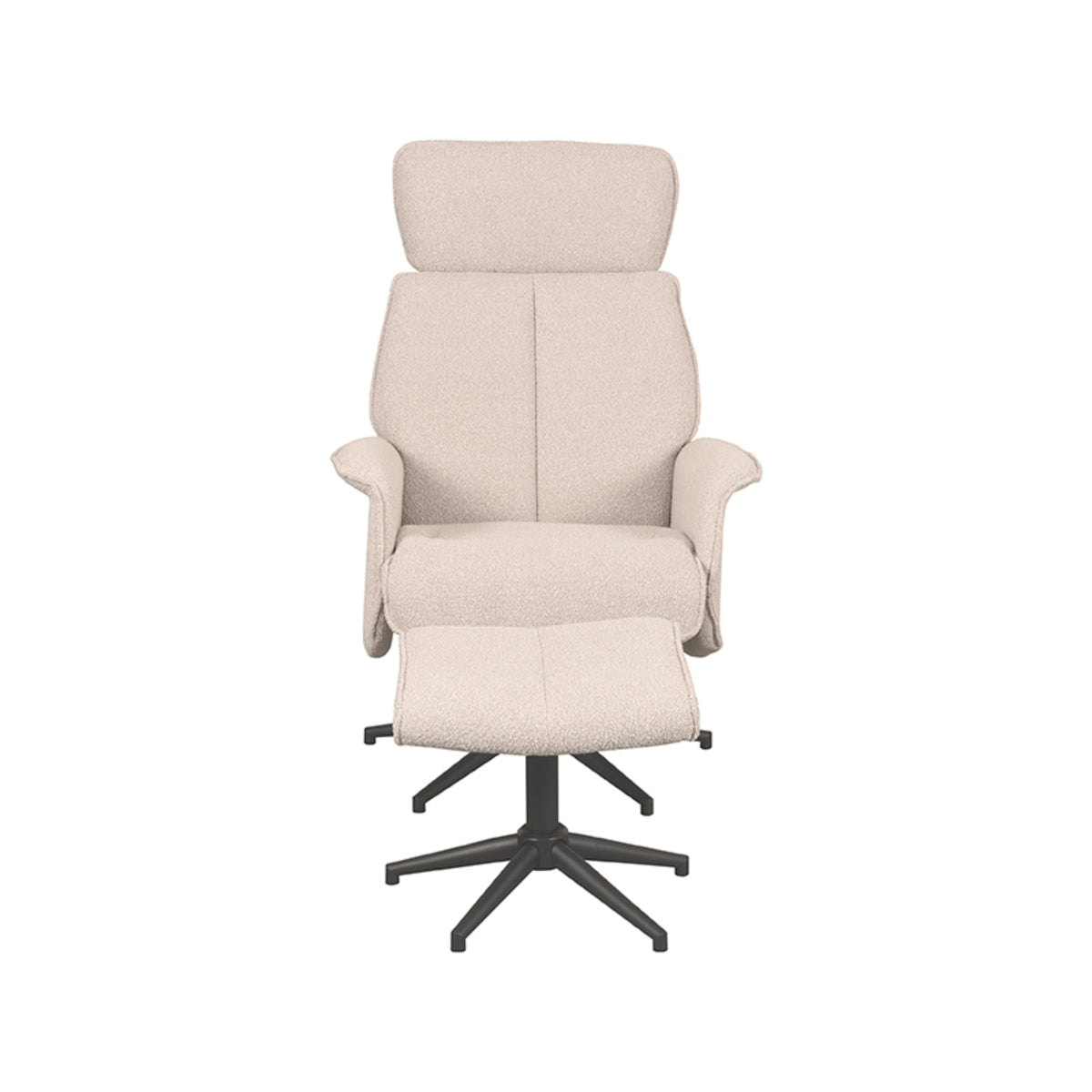 Relaxfauteuil Verdal naturel bouclé, vooraanzicht op witte achtergrond