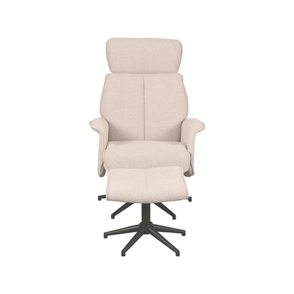 Relaxfauteuil Verdal naturel bouclé, vooraanzicht op witte achtergrond