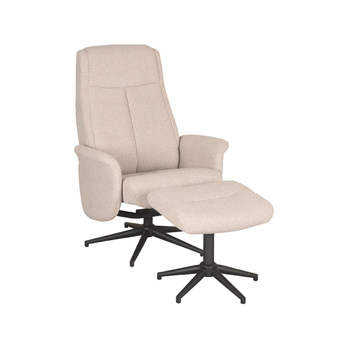 Relaxfauteuil Bergen naturel touch, schuin vooraanzicht op witte achtergrond