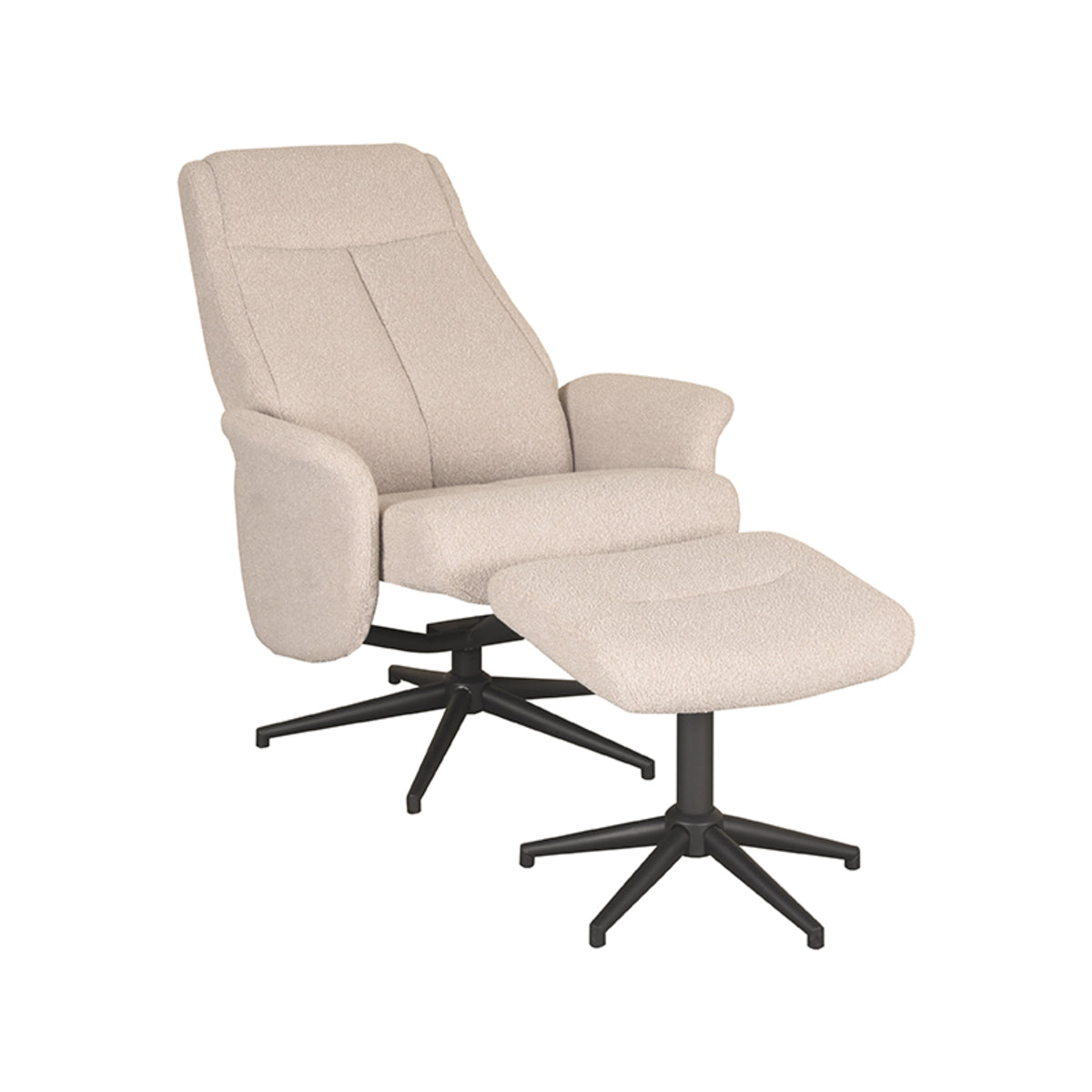 Relaxfauteuil Bergen naturel touch, schuin vooraanzicht op witte achtergrond