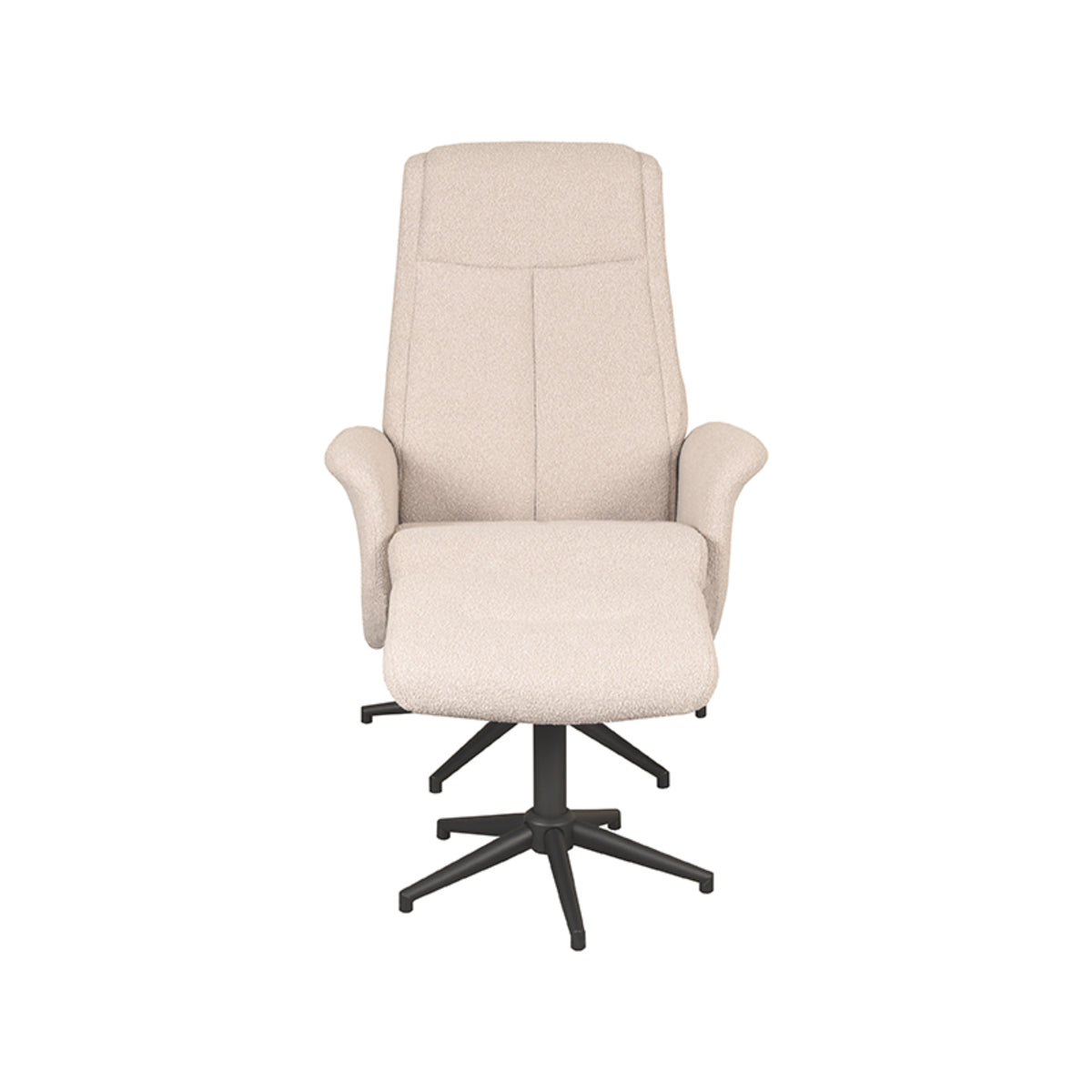 Relaxfauteuil Bergen naturel touch, vooraanzicht op witte achtergrond