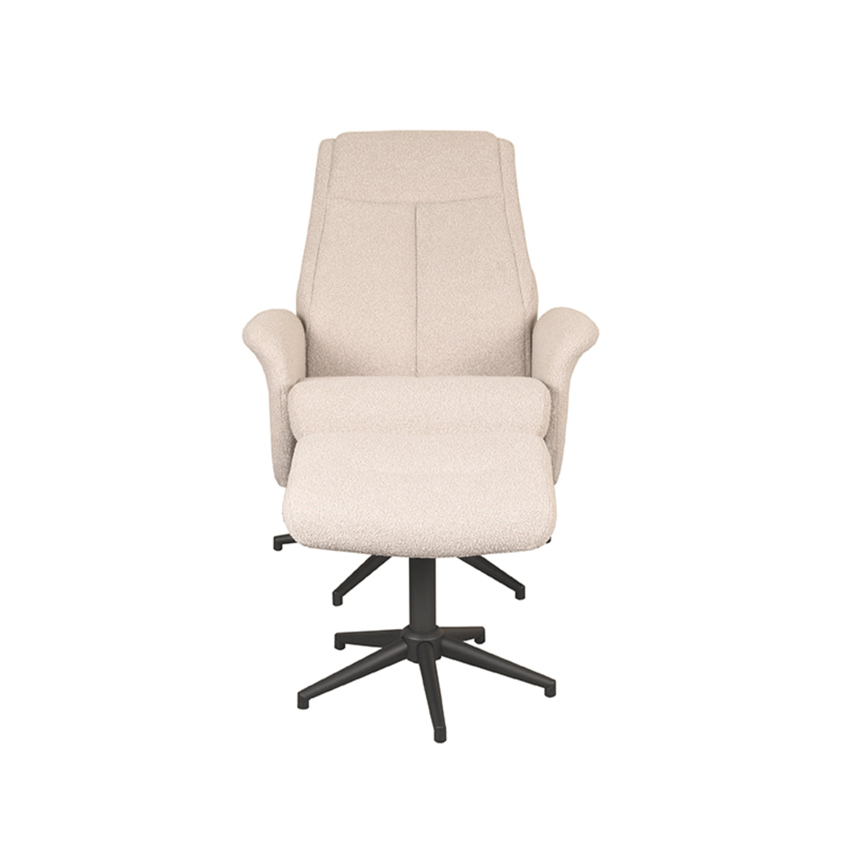 Relaxfauteuil Bergen naturel touch, vooraanzicht op witte achtergrond