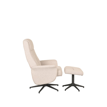 Relaxfauteuil Bergen naturel touch, zijaanzicht op witte achtergrond