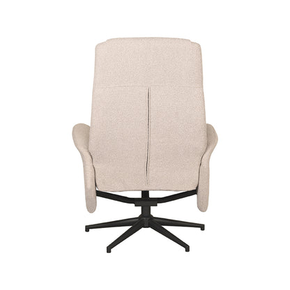 Relaxfauteuil Bergen naturel touch, achteraanzicht op witte achtergrond