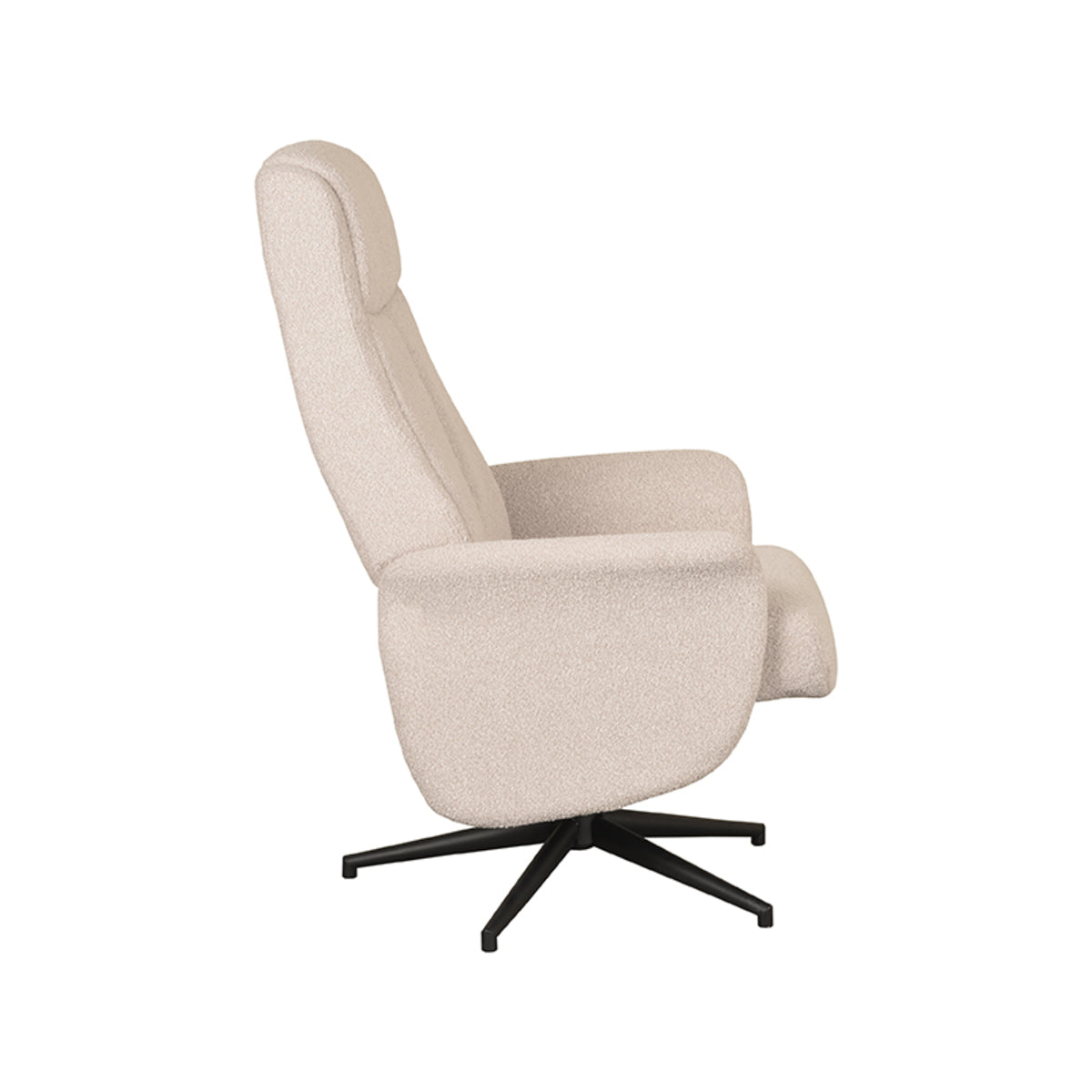 Relaxfauteuil Bergen naturel touch, zijaanzicht op witte achtergrond