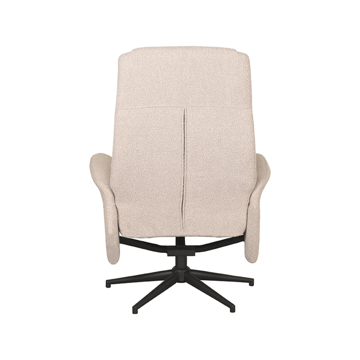 Relaxfauteuil Bergen naturel touch, achteraanzicht op witte achtergrond