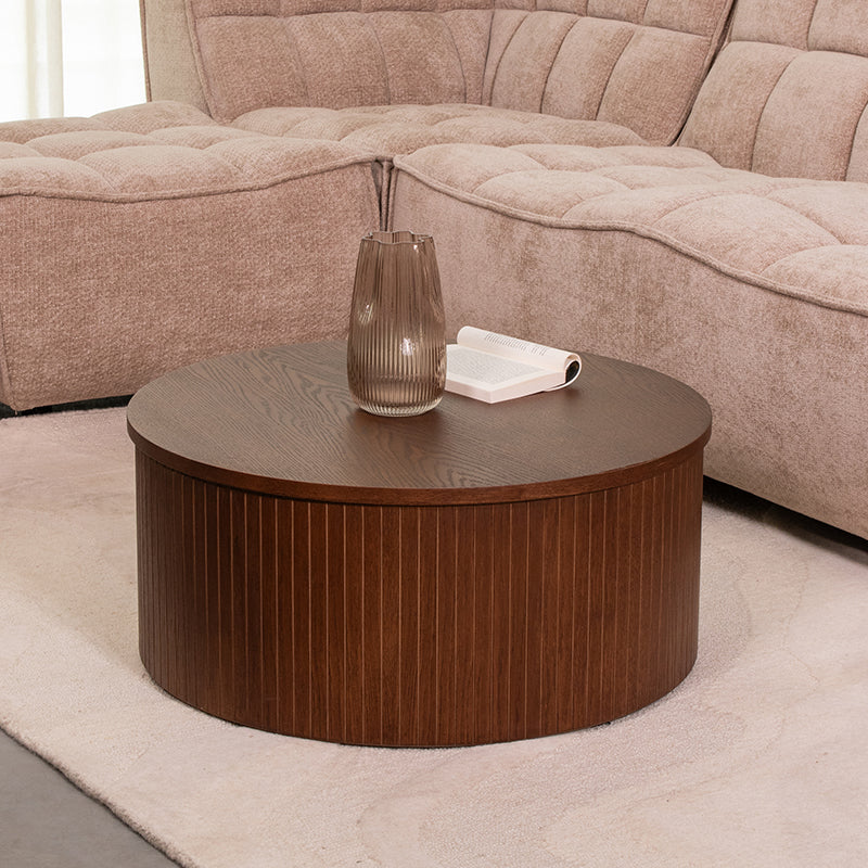 Salontafel Oliva | Walnoot Eikenhout | Ø70cm — Algemene Sfeerfoto