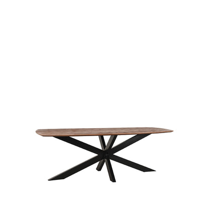 Eettafel Zane | Bruin Mangohout — Zijaanzicht - witfoto