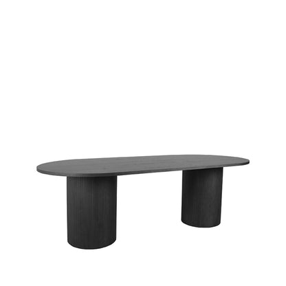 Eettafel Oliva | Ovaal | Zwart Eikenhout — Zijaanzicht - witfoto