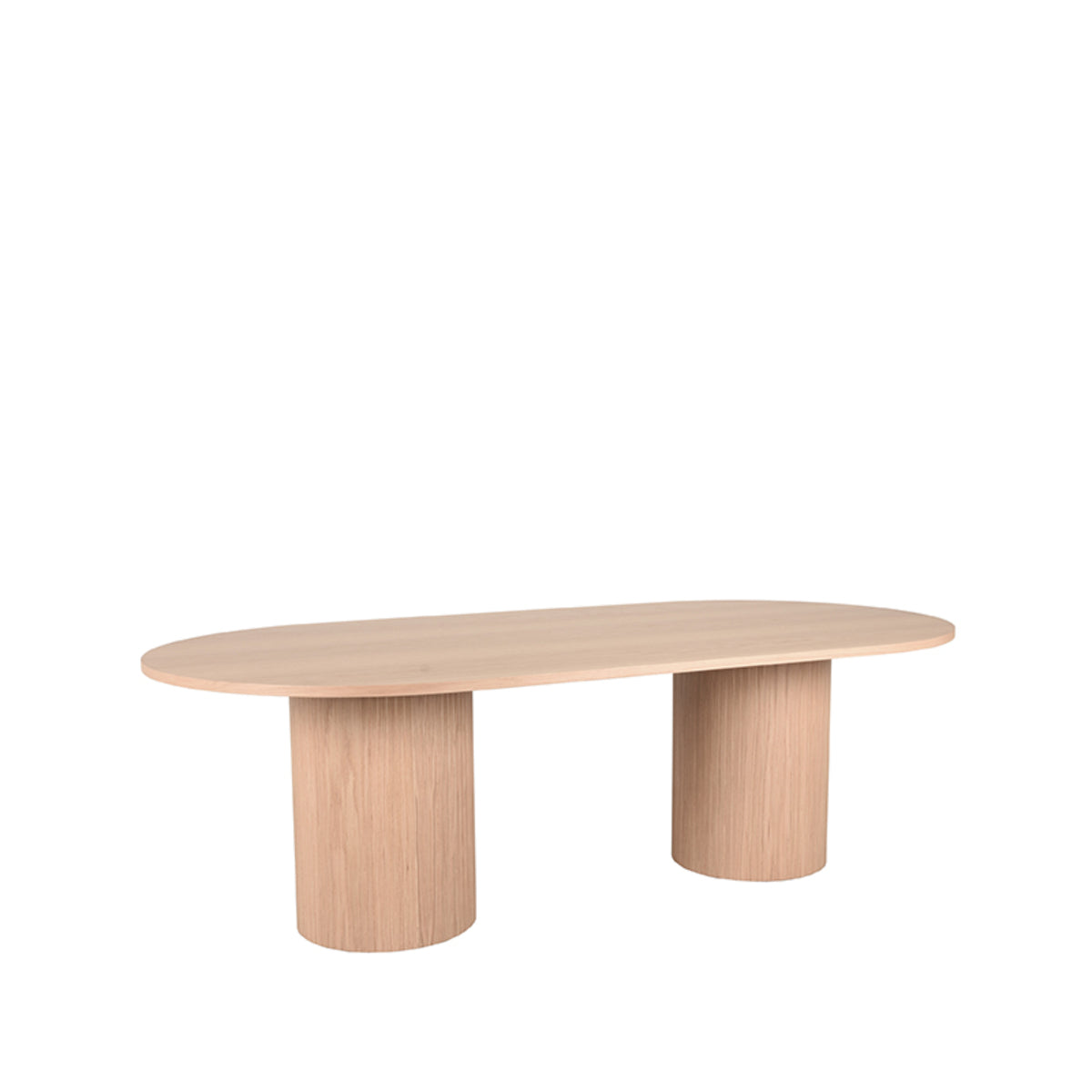 Eettafel Oliva | Ovaal | Naturel Eikenhout — Zijaanzicht - witfoto