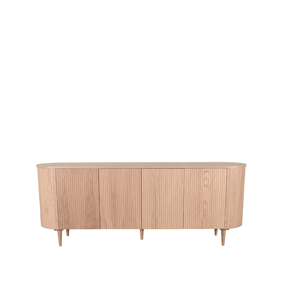 Dressoir Oliva naturel eikenhout magazijn leegverkoop, vooraanzicht op witte achtergrond