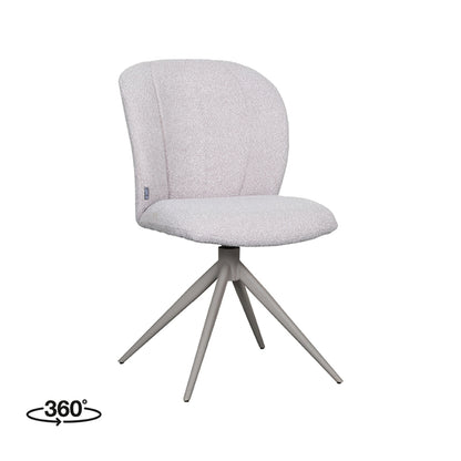 Eetkamerstoel Kimo | Naturel Bouclé | Taupe Onderstel — Vooraanzicht - witfoto