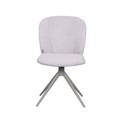 Eetkamerstoel Kimo | Naturel Bouclé | Taupe Onderstel — Achteraanzicht - witfoto