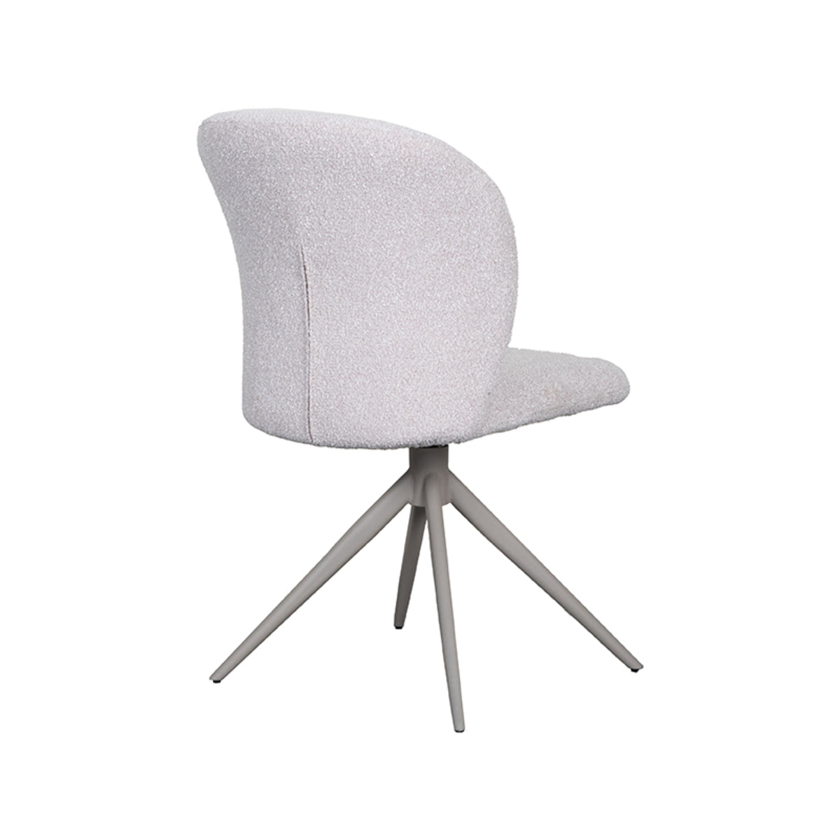 Eetkamerstoel Kimo | Naturel Bouclé | Taupe Onderstel — Achteraanzicht - witfoto