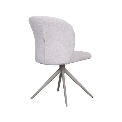 Eetkamerstoel Kimo | Naturel Bouclé | Taupe Onderstel — Achteraanzicht - witfoto