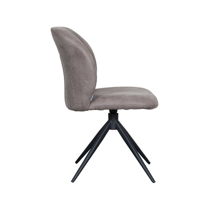 Eetkamerstoel Kimo | Taupe Micro Suède — Zijaanzicht - witfoto