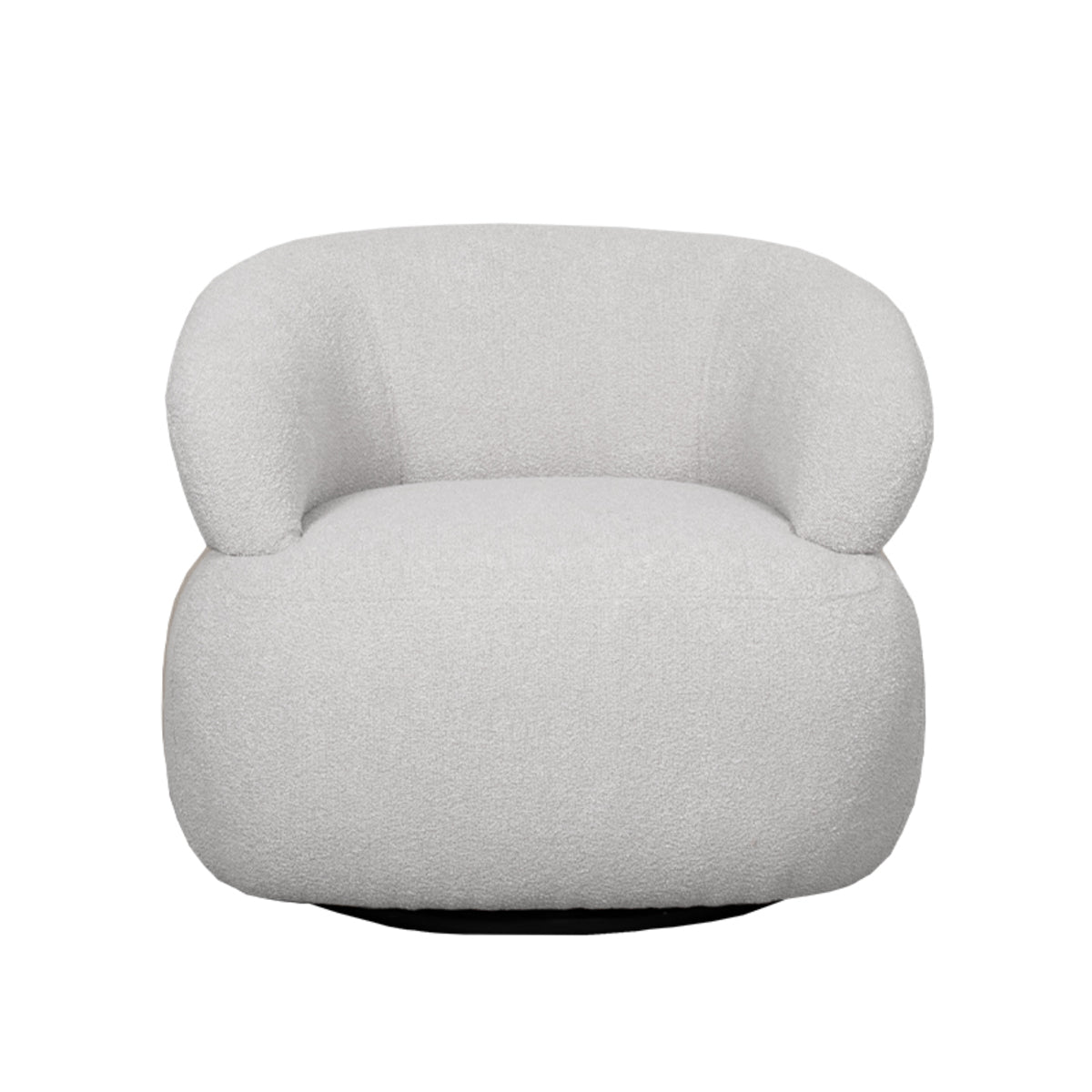 Fauteuil Valenza naturel boucle naturel eiken, vooraanzicht op witte achtergrond