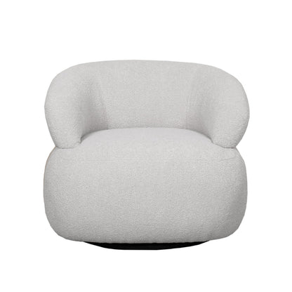 Fauteuil Valenza naturel boucle naturel eiken, vooraanzicht op witte achtergrond