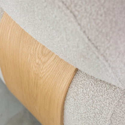 Fauteuil Valenza naturel boucle naturel eiken, detail van het materiaal