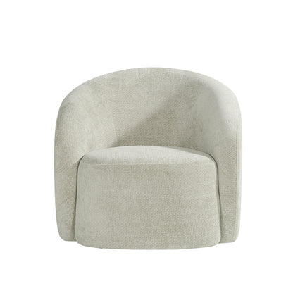 Fauteuil Alby naturel stof, vooraanzicht op witte achtergrond
