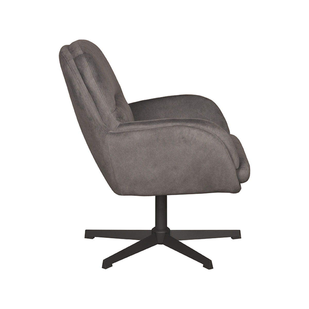 Draaifauteuil Moss | Antraciet Cosmo | Magazijn leegverkoop — Zijaanzicht - witfoto