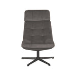 Draaifauteuil Alvar antraciet cosmo, vooraanzicht op witte achtergrond