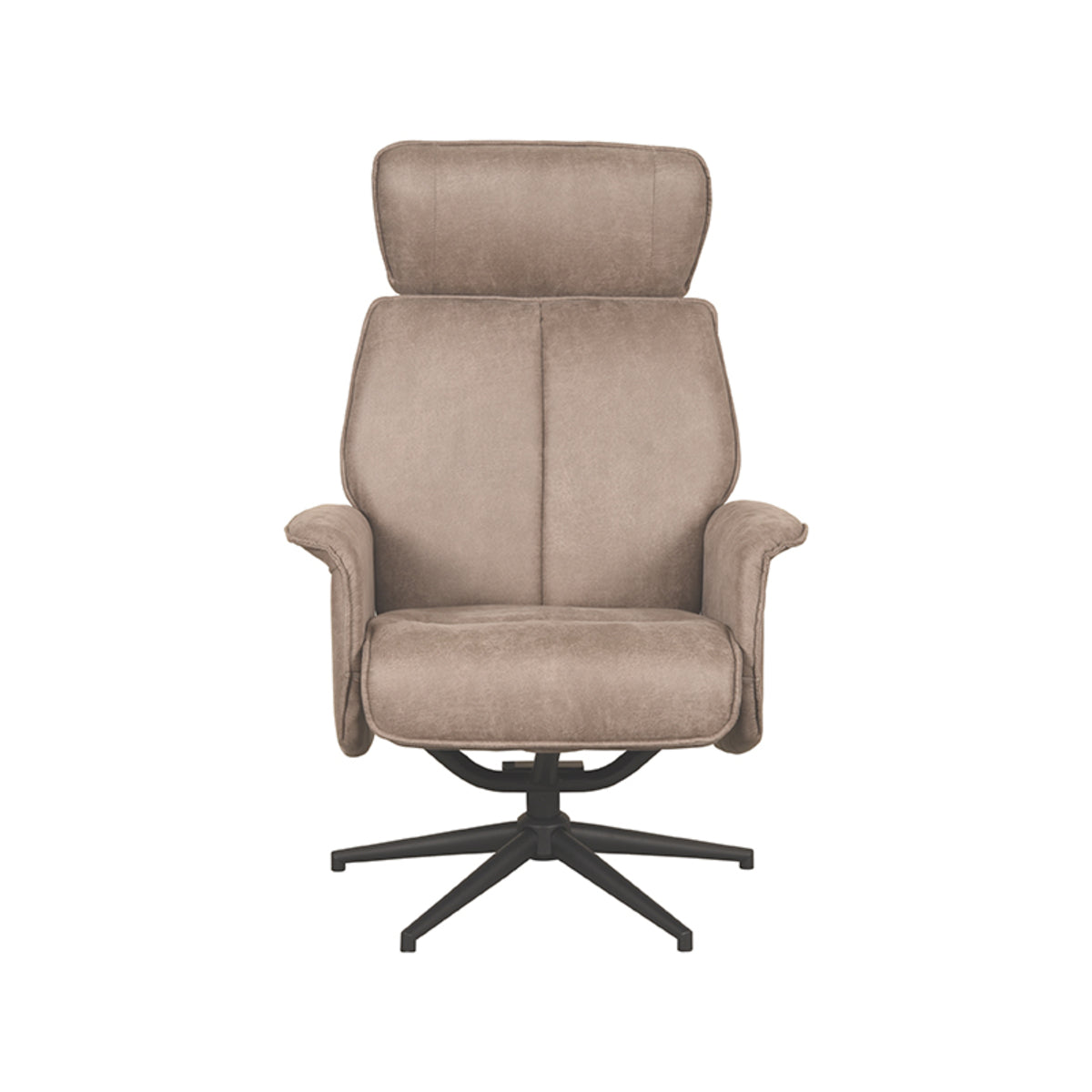 Relaxfauteuil Verdal | Taupe Micro Suede — Vooraanzicht - witfoto