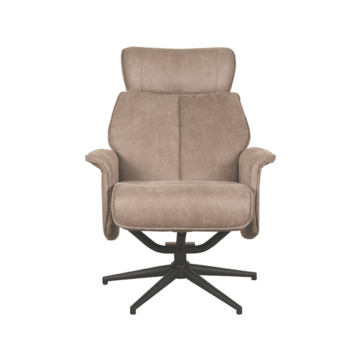 Relaxfauteuil Verdal | Taupe Micro Suede — Vooraanzicht - witfoto