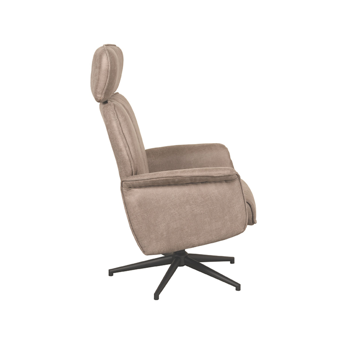 Relaxfauteuil Verdal | Taupe Micro Suede — Zijaanzicht - witfoto