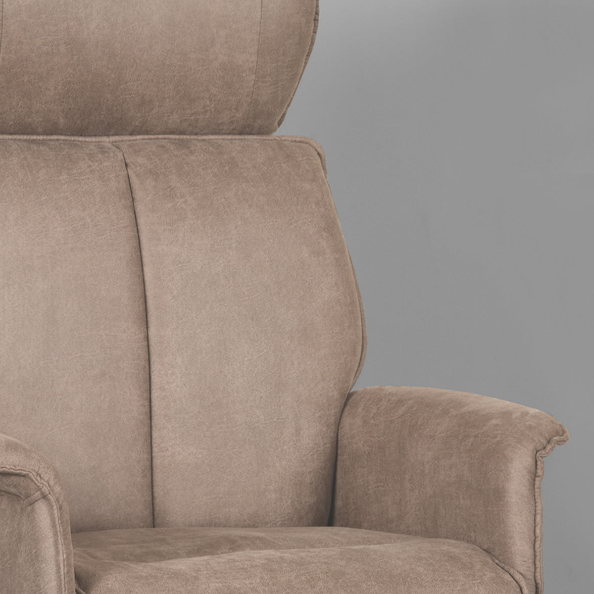 Relaxfauteuil Verdal | Taupe Micro Suede — Detail