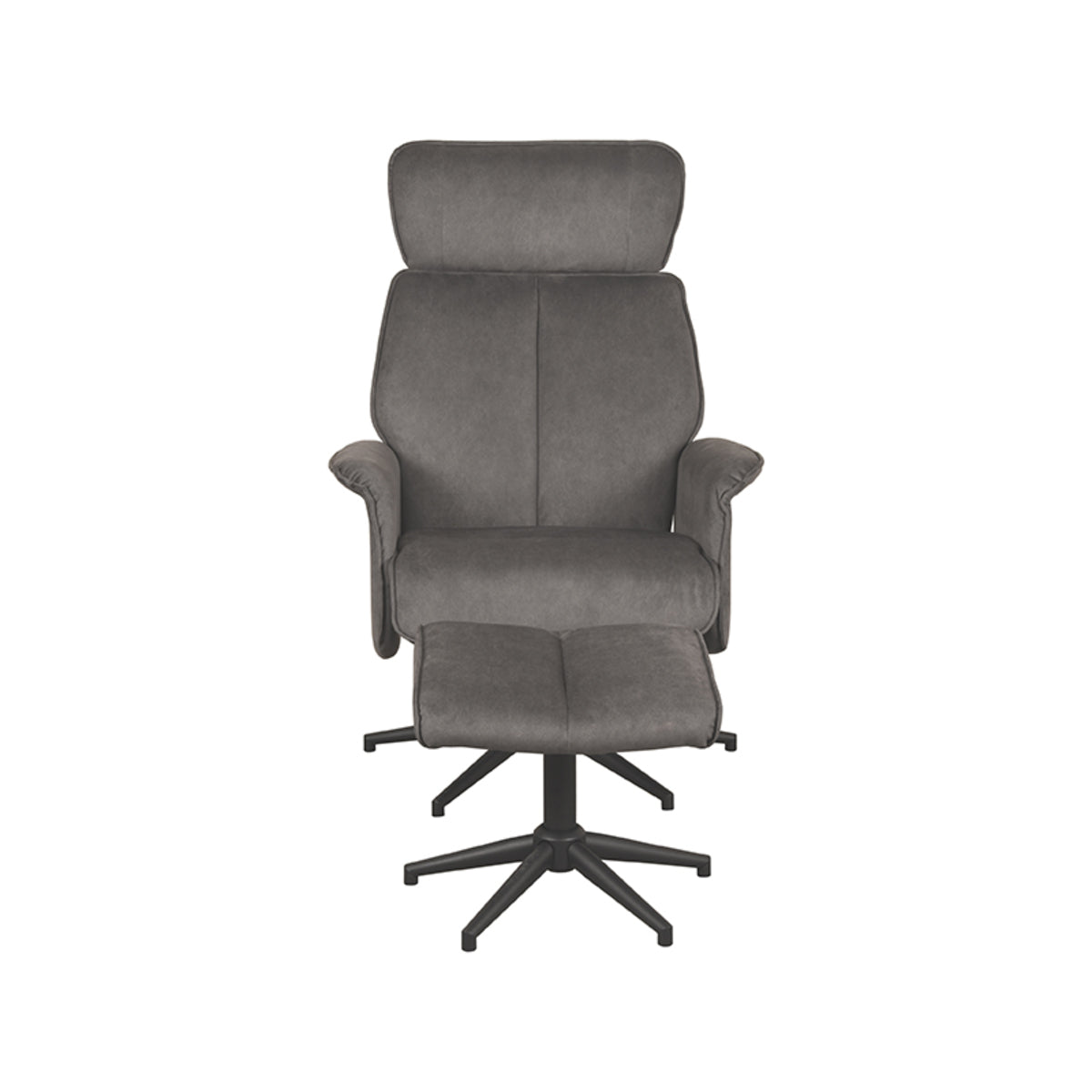 Relaxfauteuil Verdal | Grijs Micro Suede — Vooraanzicht - witfoto