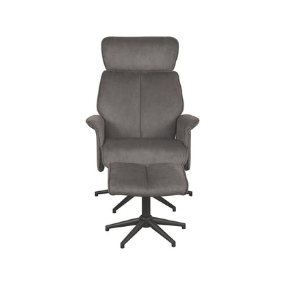 Relaxfauteuil Verdal | Grijs Micro Suede — Vooraanzicht - witfoto