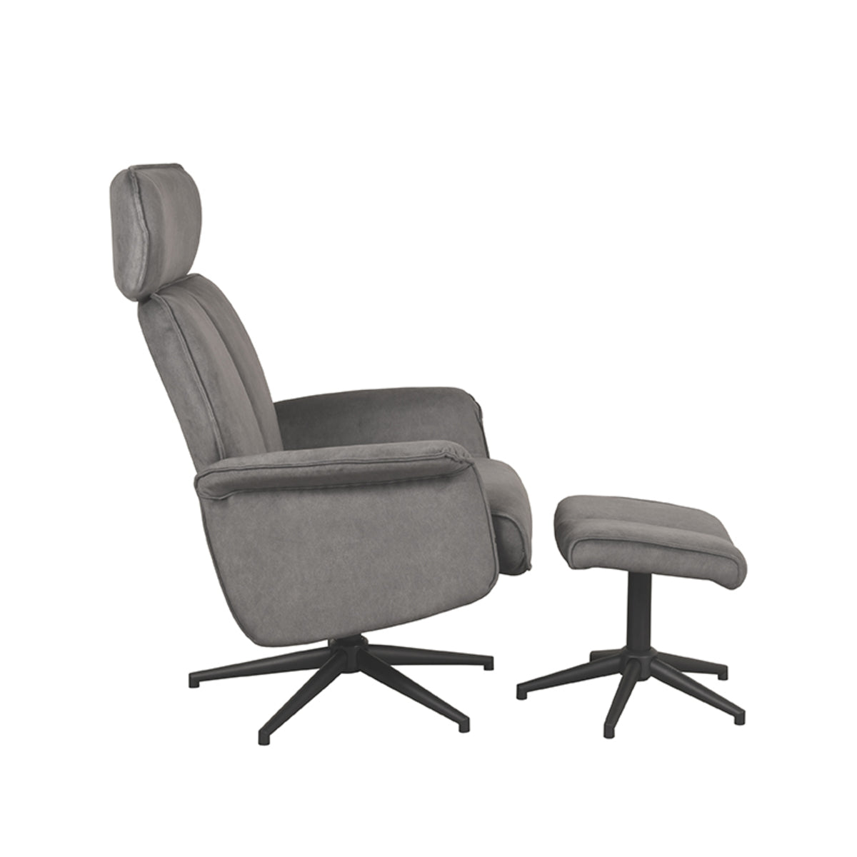 Relaxfauteuil Verdal | Grijs Micro Suede — Zijaanzicht - witfoto