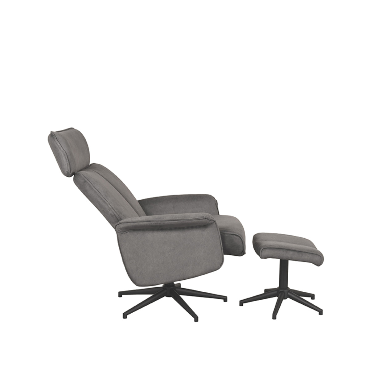 Relaxfauteuil Verdal | Grijs Micro Suede — Zijaanzicht - witfoto