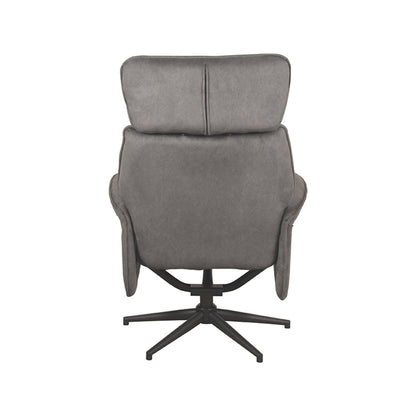 Relaxfauteuil Verdal | Grijs Micro Suede — Achteraanzicht - witfoto