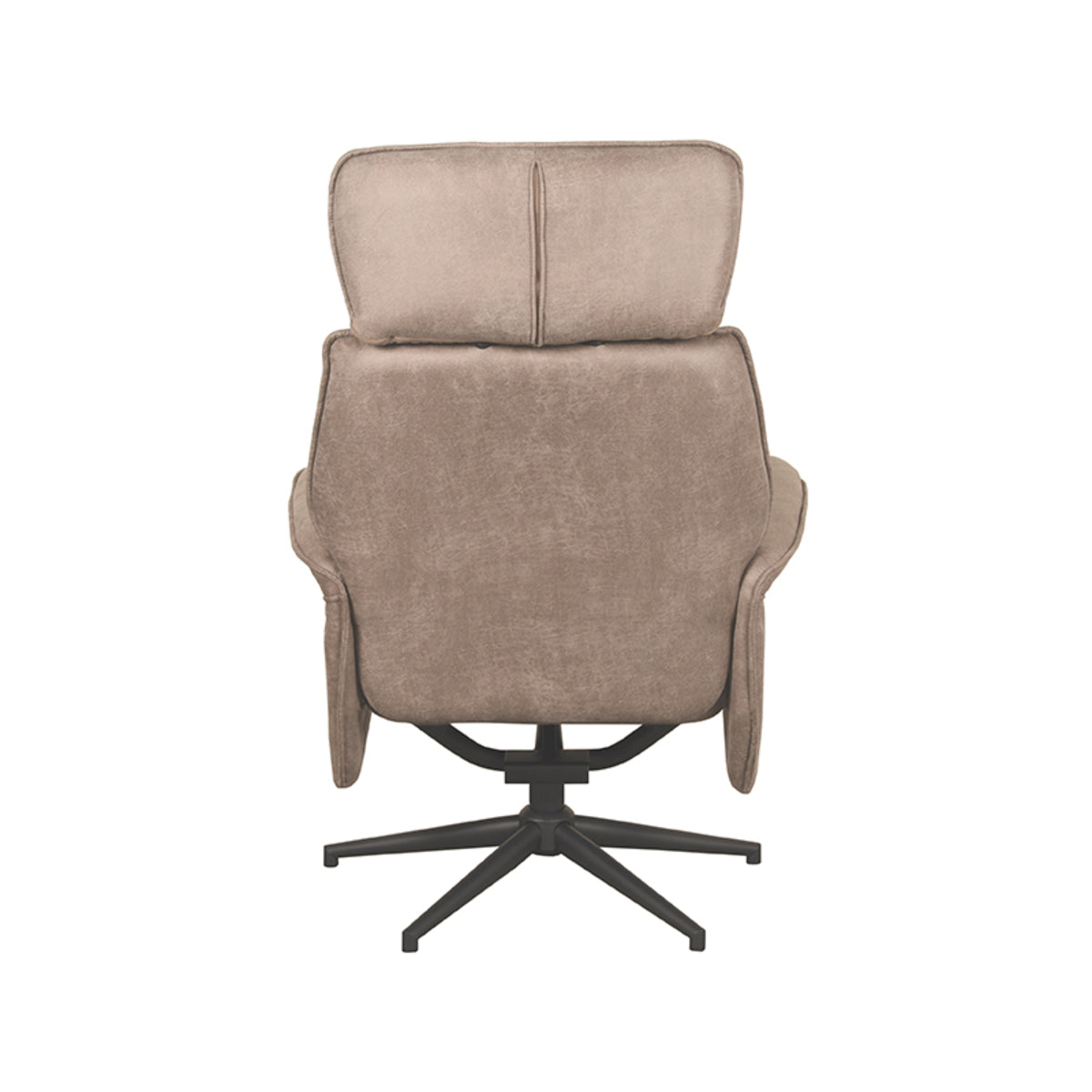 Relaxfauteuil Verdal | Taupe Micro Suede — Achteraanzicht - witfoto