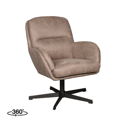Draaifauteuil Moss | Taupe Micro Suède — Vooraanzicht - witfoto