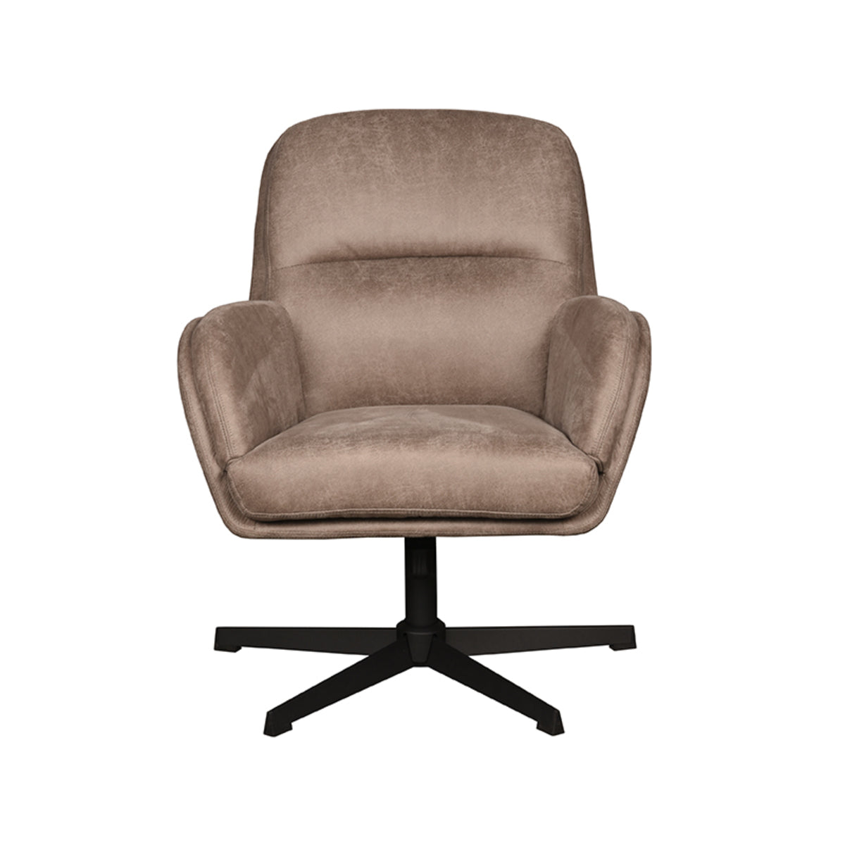 Draaifauteuil Moss | Taupe Micro Suède — Vooraanzicht - witfoto