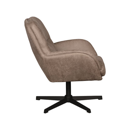 Draaifauteuil Moss | Taupe Micro Suède — Zijaanzicht - witfoto