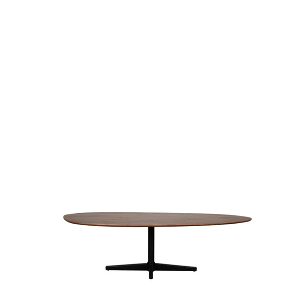 Eettafel Rosie | Naturel Mangohout — Zijaanzicht - witfoto