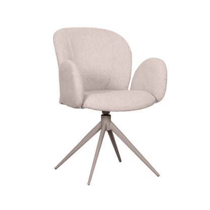 Eetkamerstoel Kimball | Naturel Bouclé | Taupe Onderstel — Vooraanzicht - witfoto