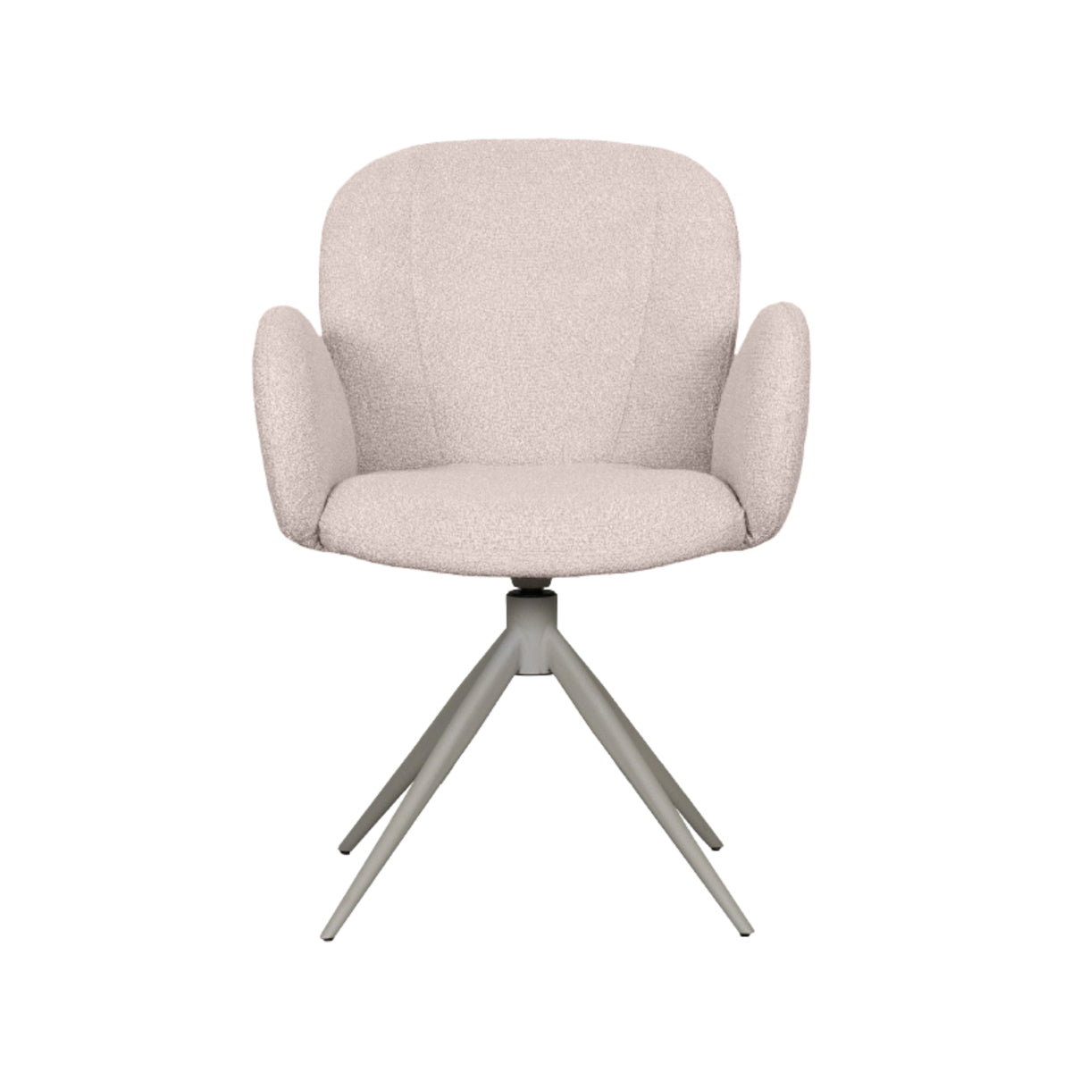 Eetkamerstoel Kimball | Naturel Bouclé | Taupe Onderstel — Vooraanzicht - witfoto