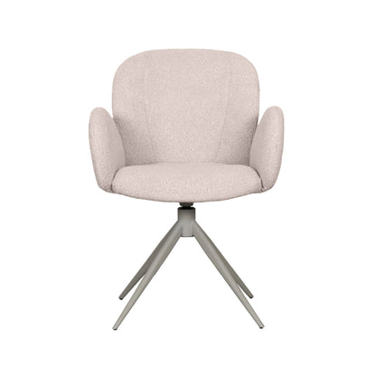 Eetkamerstoel Kimball | Naturel Bouclé | Taupe Onderstel — Vooraanzicht - witfoto