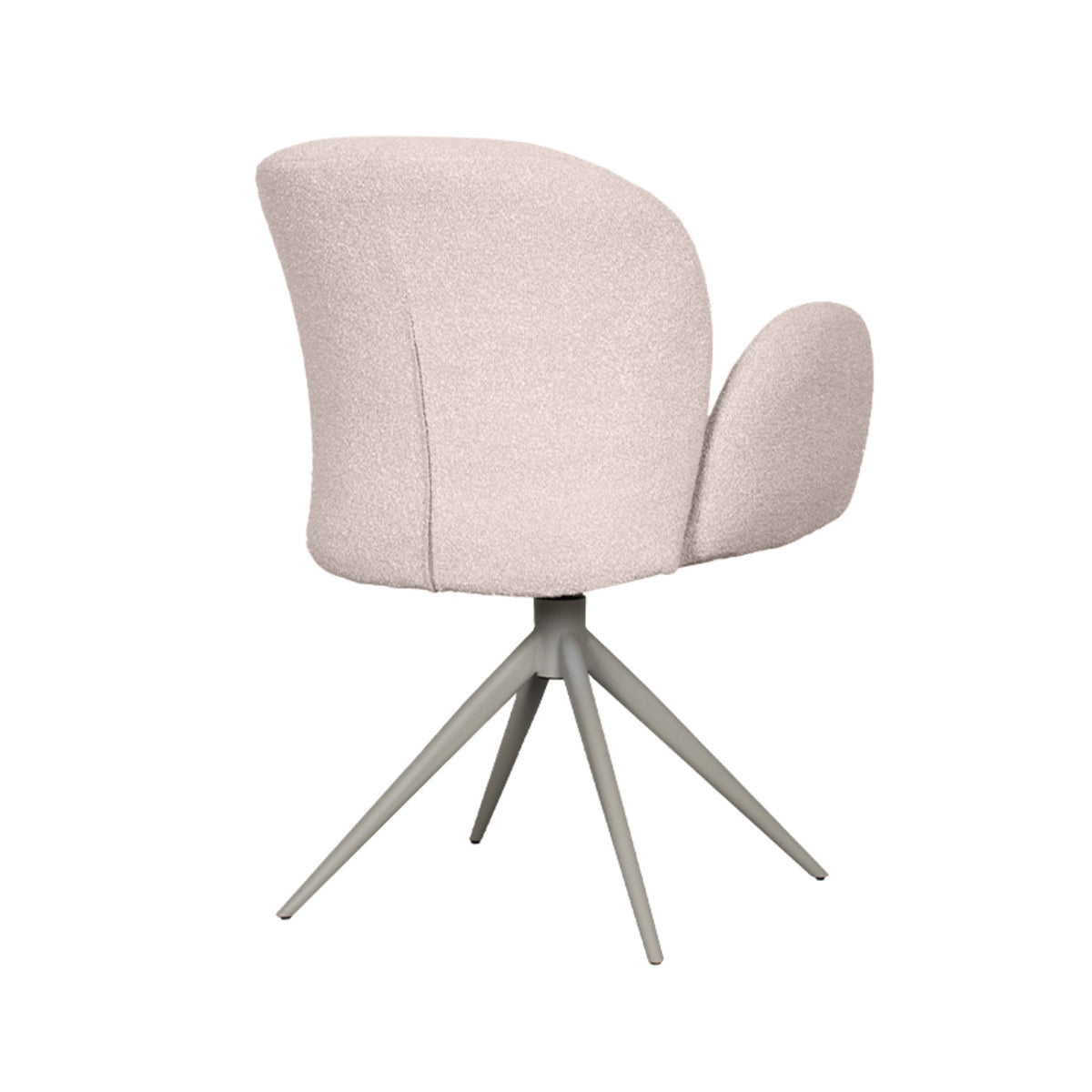 Eetkamerstoel Kimball | Naturel Bouclé | Taupe Onderstel — Achteraanzicht - witfoto