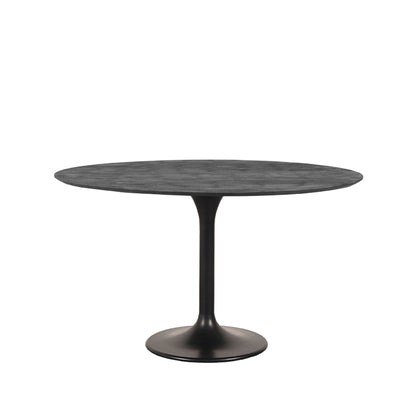 Eettafel Otto zwart mangohout, vooraanzicht op witte achtergrond