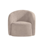 Fauteuil Alby beige stof, vooraanzicht op witte achtergrond