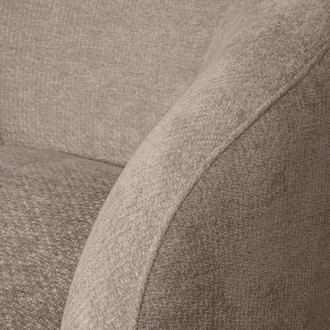 Fauteuil Alby beige stof, detail van het materiaal