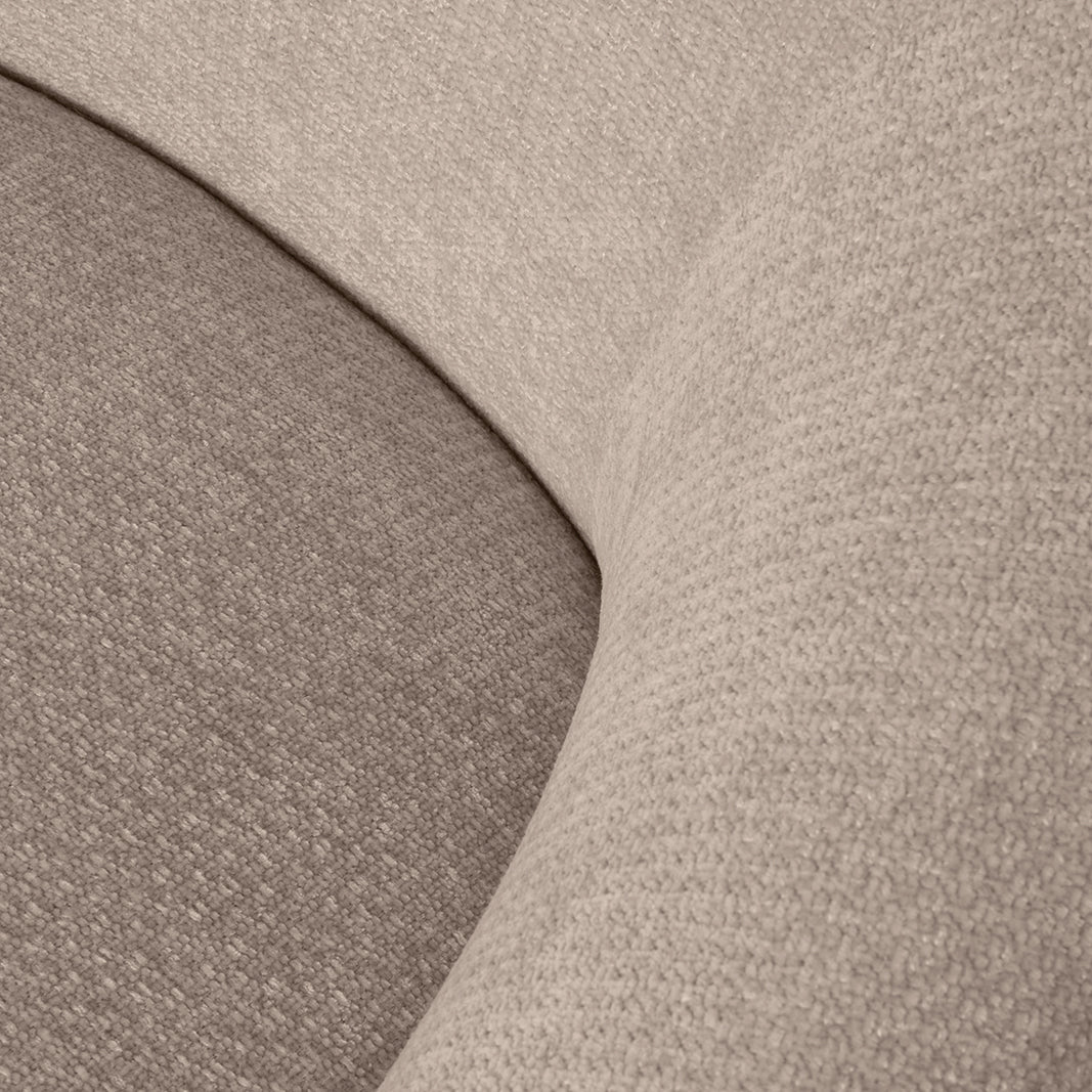 Fauteuil Alby beige stof, detail van het materiaal
