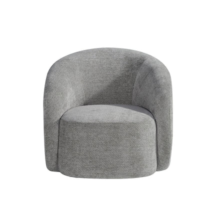 Fauteuil Alby grijs stof, vooraanzicht op witte achtergrond