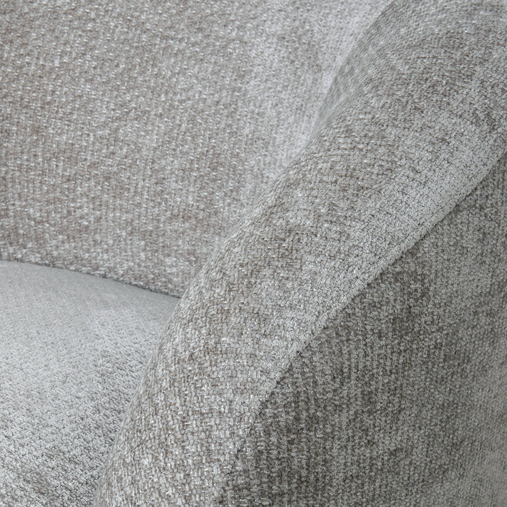 Fauteuil Alby grijs stof, detail van het materiaal